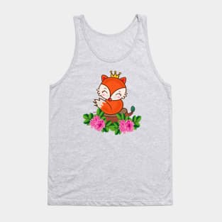 Cute Fox Animal Flower Tank Top